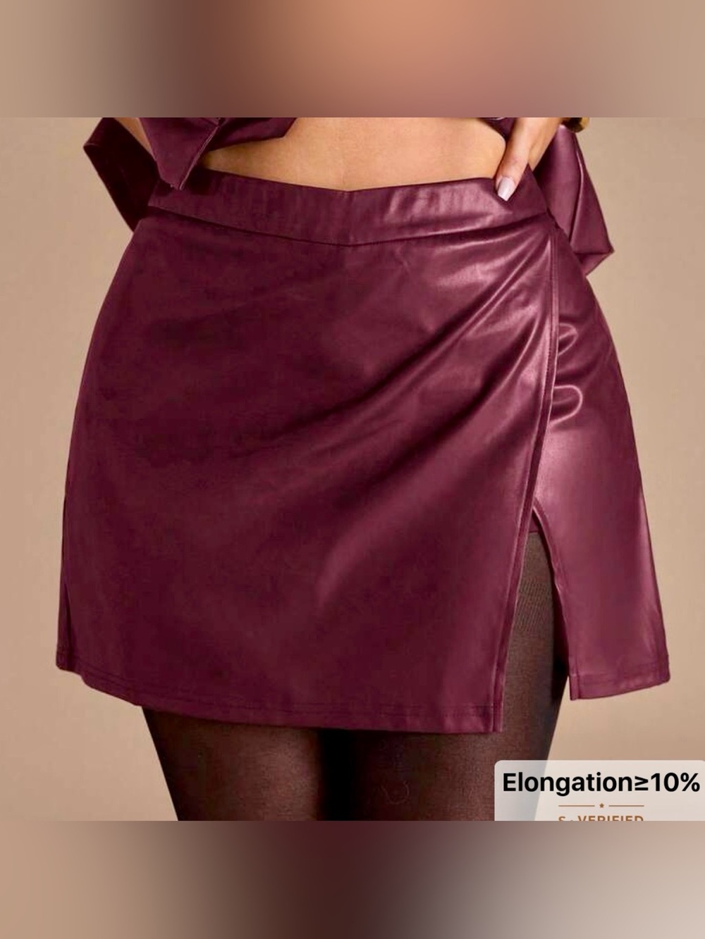 SHEIN BAE 2XL Faux Leather Burgundy Skirt NWT